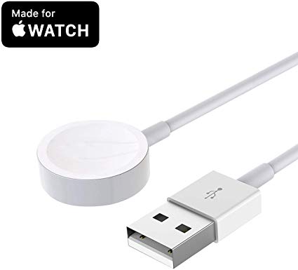 MFi Certified Apple Watch Charger Pad Magnetic USB Charging Cable/Cord Compatible with for Apple Watch Series 4 3 2 1 All 38mm 40mm 42mm 44mm-White