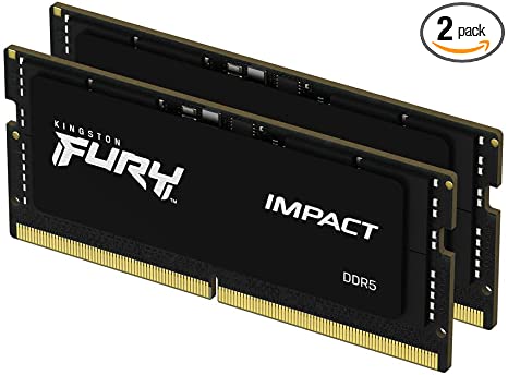 Kingston Fury Impact 64GB 4800MT/s DDR5 CL38 SODIMM XMP Ready Laptop Memory (Kit of 2) KF548S38IBK2-64