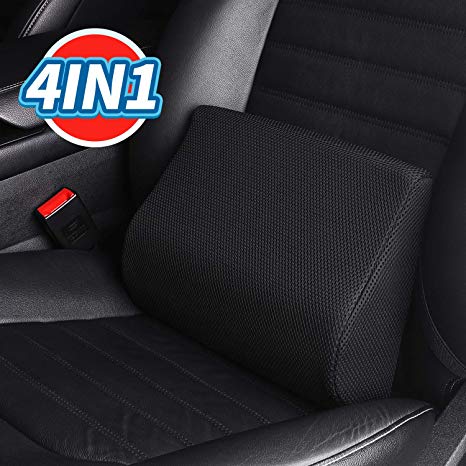 LARROUS Memory Foam Car Lumbar Relax Support for Driving Seat,Keep Your Back from Slouching and Spin from Curving,Back Pain Relief, Lower Back Support Pillow for Office Chair,Home and More.