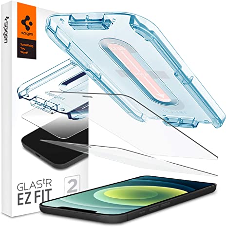 Spigen Tempered Glass Screen Protector [Glas.tR EZ FIT] Designed for iPhone 12 mini - Sensor Protection / 2 Pack