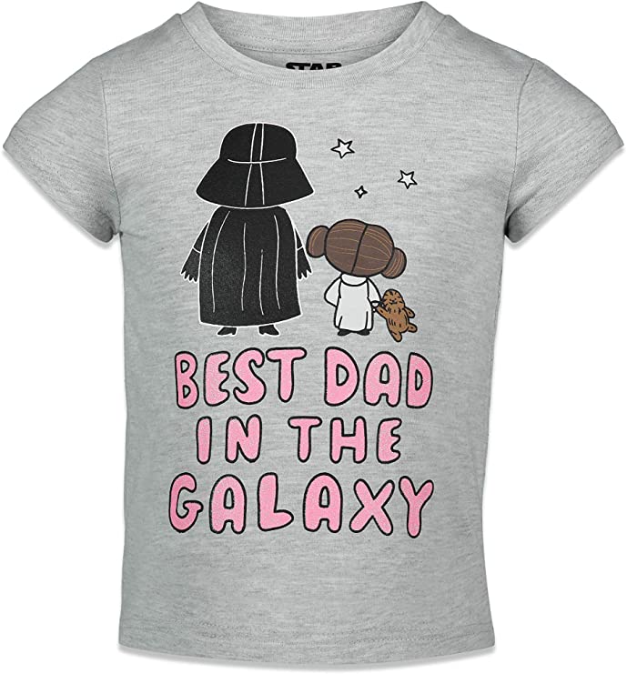 STAR WARS Darth Vader Princess Leia Girls Graphic Short Sleeve T-Shirt