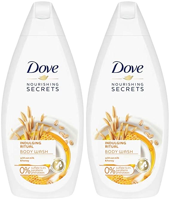 Dove Nourishing Secrets Indulging Ritual Body Wash with Oat Milk and Honey, 16.9 Ounce / 500 Ml (Pack of 2) International Version