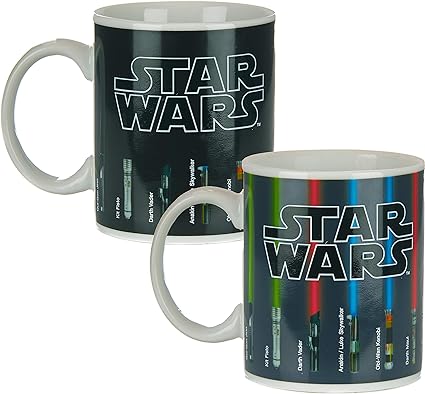 Star Wars Paladone Lightsaber Heat Change Coffee Mug-300 ml-Officially Licensed Disney Merchandise, Porcelain, Multi, 10.5 x 10 x 10.5 cm