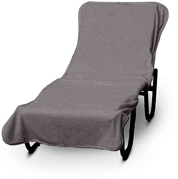 Luxury Hotel & Spa Towel Pool Chair Lounge Cover 100% Cotton, Soft Ring-Spun Cotton (Gray)