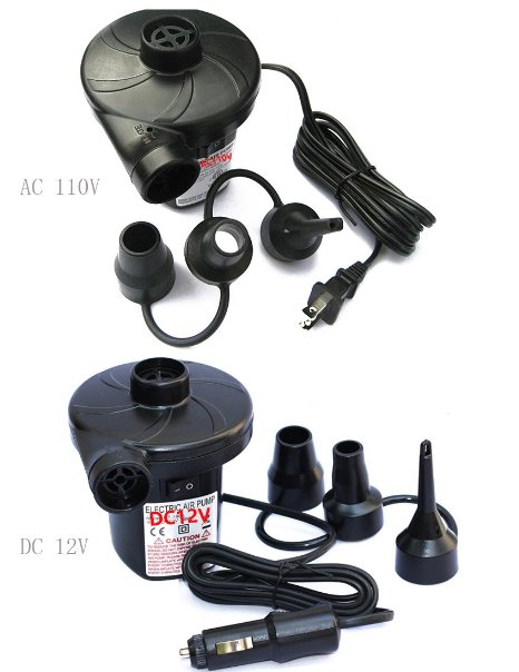 LotFancy Electric Air Pump Inflator Deflate with 3 Nozzles for Air Bed Boat Raft Mattress