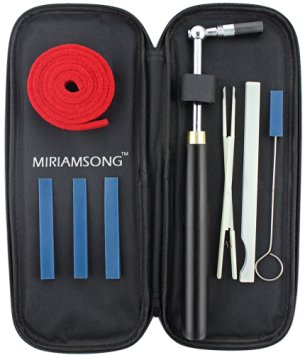 Miriamsong Piano Tuning / Tuner Kits with 8 Tools 1 Lever Wrench Hammer or Key with Star Head, 3 Rubber Wedge Mute, 1 Rubber Mute with Handle, 1 Quality Mute Clamp, 1 Tuning Felt Temperament Strip and the Case, A Must Have Piano Maintenance Equipment
