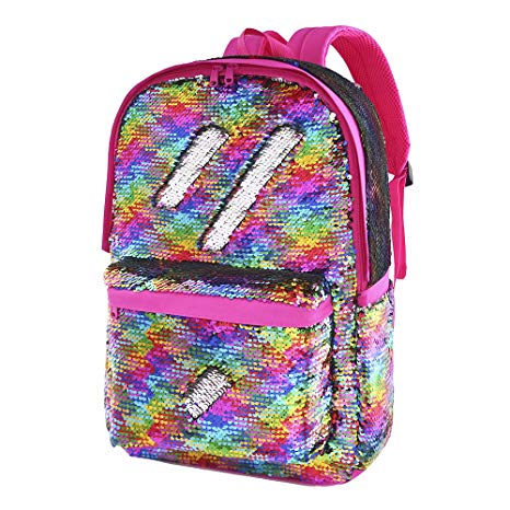 Flip Sequin School Backpack Bookbag for Girls Kids Teen Cute Glitter Sparkly Book bags Back Pack