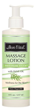 Bon Vital Therapeutic Touch Massage Lotion, 8 oz. Jar with Pump
