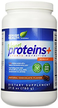 Genuine Health Vegan Proteins SPORTS NUTRITION REBUILD NATURAL CHOCOLATE FLAVOR 780 g (27.5 oz)