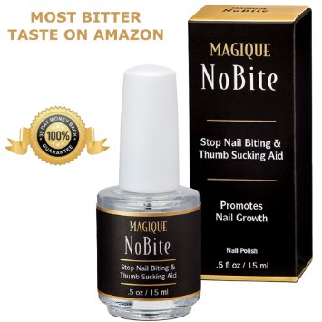Stop Nail Biting Stop Thumb Sucking Treatment for Kids and Adults - Promotes Nail Growth - Magique No Bite 05-Fluid Ounce