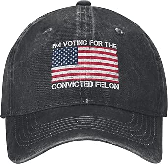 I'm Voting for The Convicted Felon Funny Hat Fashion Adjustable Caps for Men Women