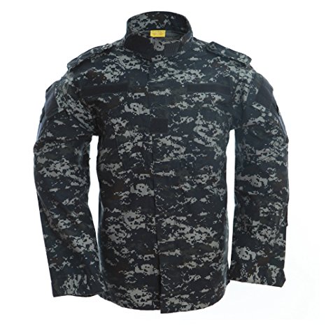 TACVASEN Men's Army Military Camouflage Digital Combat Uniform Shirt Top Jacket Blouse