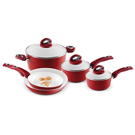 Bialetti Aeternum Red 7252 8 Piece Cookware Set