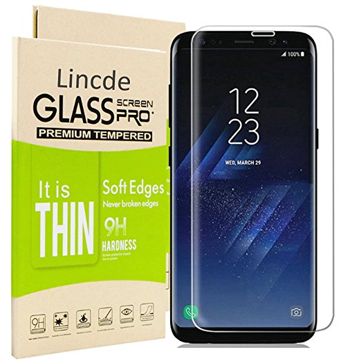 Galaxy S8 Screen Protector,Galaxy S8 Glass Screen Protector,Linycase [3D Touch] [Ultra Clear] [HD Clear] Tempered Glass Screen Protector for Samsung Galaxy S8