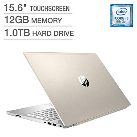2018 Newest HP Pavilion Business Flagship Laptop PC 15.6" HD Touchscreen Display 8th Gen Intel i5-8250U Quad-Core Processor 12GB DDR4 RAM 1TB HDD Backlit-Keyboard Bluetooth B&O Audio Windows 10-Gold