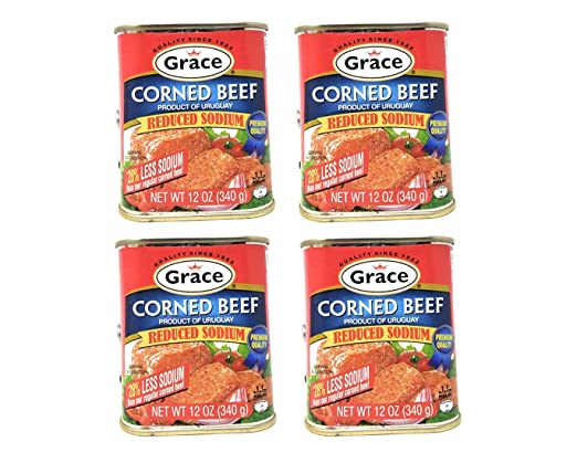 Grace Corned Beef Reduced Sodium (4 Pack, Total of 48oz)