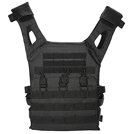 BYHai Tactical CS Field Assault Vest Law Enforcement Breathable Combat Training Vest Nylon Adjustable for Unisex Adults