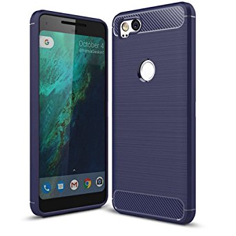 Google Pixel 2 Case,Pixel2 case - Suensan TPU Shock Absorption Technology Raised Bezels Protective Case Cover for Google Pixel2 phone (TPU Blue)