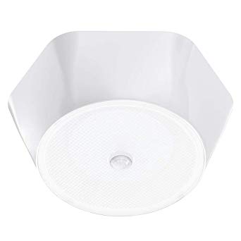 Olafus LED Ceiling Light with Motion Sensor 800Lm Battery Operated PIR Ceiling Light 5000K Daylight White IP44 Waterproof Night Light for Entryway Stairways