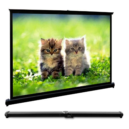 FastFox Mini Table Screen Outdoor Business Portable Movie Screens 50 Inch 4:3 Home Cinema Projector Screen with PVC Fabric Matte White