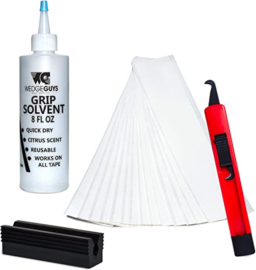 Wedge Guys Golf Grip Kits for Regripping Golf Clubs - Professional Quality - Options Include Hook Blade, 15 or 30 Grip Tape Strips, 5 or 8 oz Grip Solvent & Rubber Vise Clamp