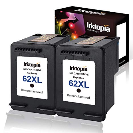Inktopia Remanufactured Replacement for HP 62XL 62 XL Ink Cartridge (C2P05AN) for HP Envy 5540 5541 5542 5543 5544 5545 5547 5548 5549 5640 5642 5643 5644 5660 5661 5663 5664 5665 7640 7643 (2 Black)