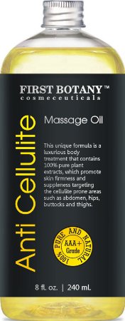 Anti Cellulite Massage Oil & Body Nutritive Serum 8 fl. oz. with 100% Pure Plants Extracts that targets Cellulite —Visibly Smoothing Hips, Buttocks, and Thighs for a Slimmer Silhouette.