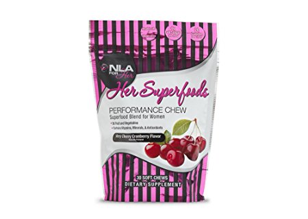 NLA For Her Superfoods Performance Chew, Very Cherry Cranberry, 30 Count