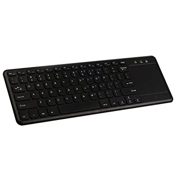 Wireless Touch Keyboard Sunsbell Wireless Media Keyboard with Multi-Touch Touchpad, Black