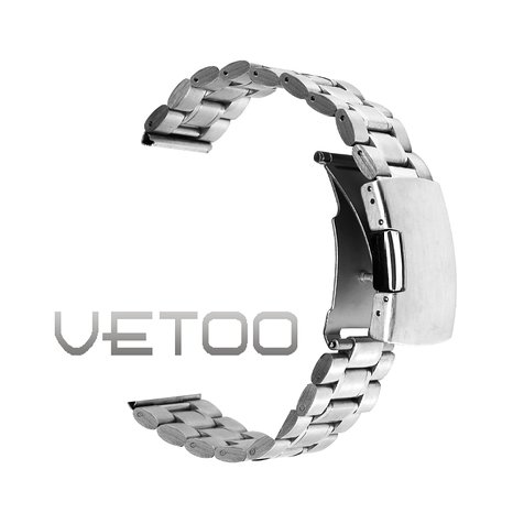 Vetoo 304 Stainless Steel 22mm Watch Bands for Pebble Time SteelClassicZenWatchSamsung Gear 2 G Watch