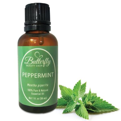 Peppermint Essential Oil 100 Pure Mentha Piperita Common Uses Colds Congestion Fever Reducer Headache Relief Joint Therapy Mouthwash Rodent Repellant Tips and Uses Guide Included 30mL1oz