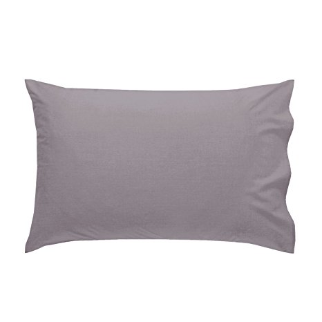 Just Contempo Non-Iron Easycare Plain Pillow Cases, Grey, Pack of 2