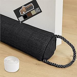 Gorilla Grip Heavy Duty Door Draft Stopper, 36", Blocks Hot Cold Air Wind Noise for Gaps Up to 3” Under Doors, All Season Bottom Drafter Blocker, Easy Install Stoppers, Home Room Essential, Black