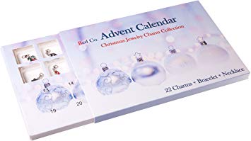 Red Co. Christmas Advent Charm Calendar with 1 Bracelet, 1 Necklace & 22 Unique Charms Jewelry Set - 24 Gifts Total Present for Daughter, Niece, Granddaughter