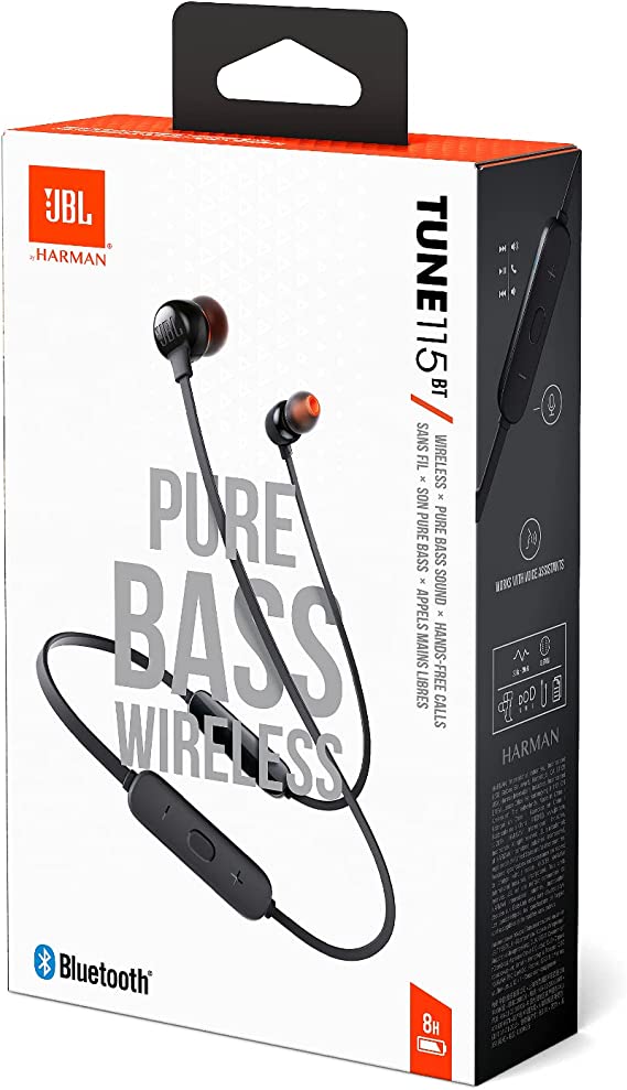 JBL Tune 115 Wireless in Ear Headphones Black