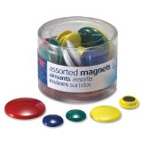 Officemate Magnets Assorted Sizes and Colors 30 per Tub 92500