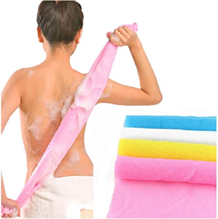 Auch 5 Pieces Beauty Skin Bath Wash Towel Exfoliating Bath Cloth Magic Shower Washcloth for Body (Blue, Pink, Yellow, Green,White)