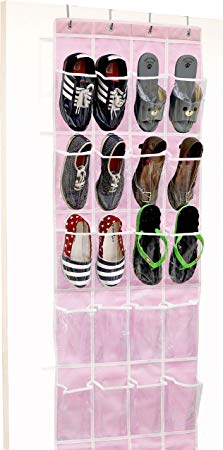 Simple Houseware SHW Over The Door Shoes Organizer, Pink