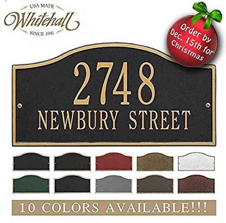 Personalized Cast Metal Address plaque - The Rolling Hills Plaque. Display your address and street name. Custom house number sign.