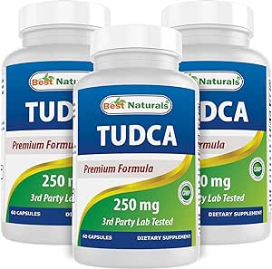 Best Naturals TUDCA 250mg (Tauroursodeoxycholic Acid) - 60 Veg Capsules - 2 Months Supply (60 Count (Pack of 1)) (60 Count (Pack of 3))