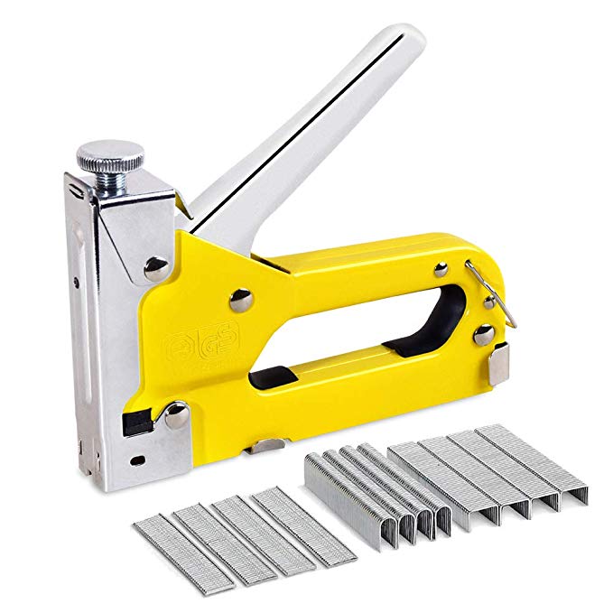 Staple Gun, 3 in 1 Manual Nail Gun with 600 Staples - Hand Operated Heavy Duty Gun for Upholstery, Fixing Material, Decoration, Carpentry, Furniture