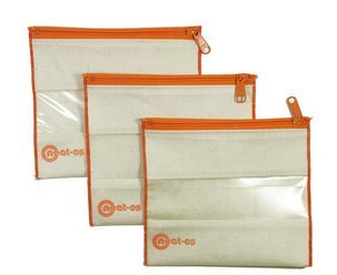 Neat-os 3pk Sandwich Sized Reusable Bag Set (orange)