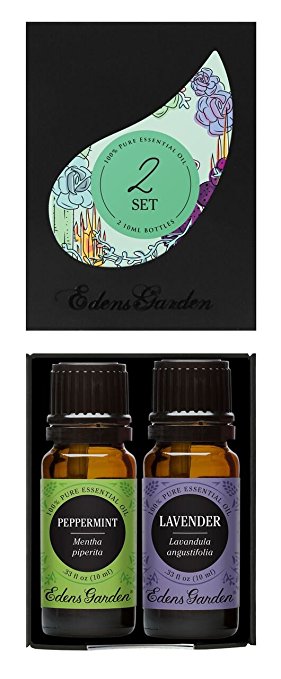 Peppermint + Lavender Value Pack 100% Pure Therapeutic Grade Essential Oil by Edens Garden- 2 Set 10 ml