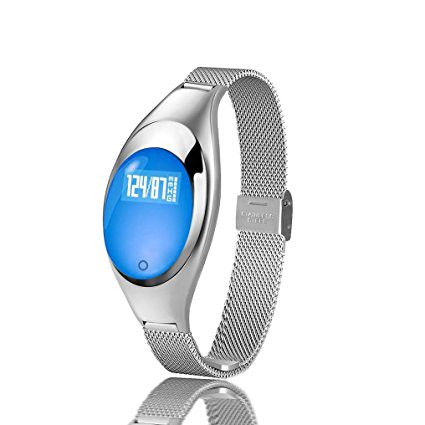 Women Fashion Smart Watch 2017 New Smart Bracelet IP67 Waterproof Bluetooth Wristband(Silver)