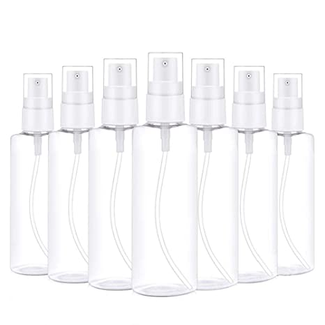 (12PCS) Plastic Clear Spray Bottles 3.4oz, Refillable Fine Mist Sprayer Bottles 100ml Makeup Cosmetic Atomizers Empty Small Spray Bottle Container for Essential Oils, Travel, Perfumes
