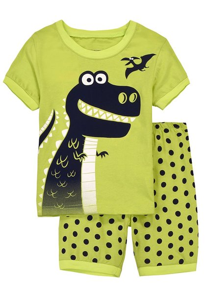 Babypajama Little Boys' Dinosaur Short sleeve Pajamas 2 Piece Clothing Sets