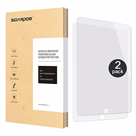 [2-Pack] iPad mini 4 Screen Protector, SIDARDOE Tempered Glass Screen Protector for Apple iPad Mini 4, HD Ultra Clear, 0.33mm 2.5D Round Edge, 9H Anti-Scratch, Anti-Fingerprint