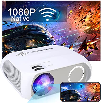 LBTbate Native 1080P HD Projector 2021 Upgraded Video Window Projector,30000 Hours Multimedia Home Theater Movie 5000L Halloween Projector,Compatible with Full HD 1080P HDMI,VGA,USB,AV,Smartphone,PS5