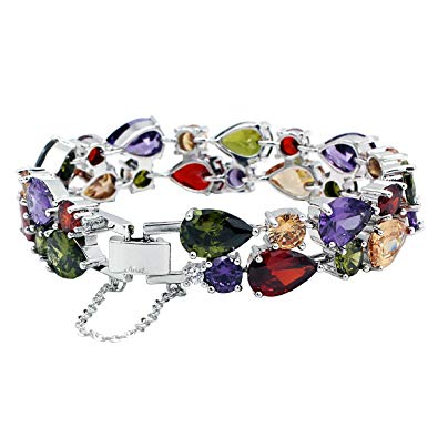 Classic Multi Gemstones Silver Sets, Amethyst Garnet Morganite Peridot