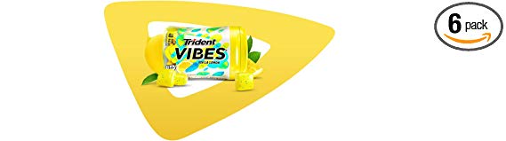 Trident Vibes Ooh La Lemon Sugar Free Chewing Gum - 6 Bottles (240 Pieces Total)